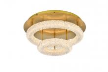 Elegant 3800F22L2SG - Bowen Flush Mount D22" H10" LED 40W DIM 3CCT  Satin Gold