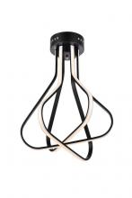 Elegant 5105F18BK - Dahlia 3 light in Black Flush mount