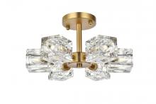 Elegant LD920F14SG - Lyra Flush Mount D14" H7" L6 Satin Gold