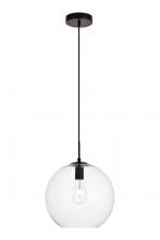 Elegant LDPD2114 - Placido Collection Pendant D11.8 H11.4 Lt:1 Black and Clear Finish