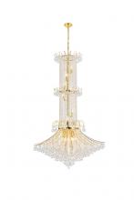 Elegant V8008G44G/RC - Toureg 20 light Gold Chandelier Clear Royal Cut Crystal