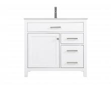 Elegant VF23336WH - Vanity Cabinet 1dr 2dw W36"xD22"xH34" White
