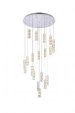 Elegant 3500D38C - Polaris 38 inch LED chandelier in chrome