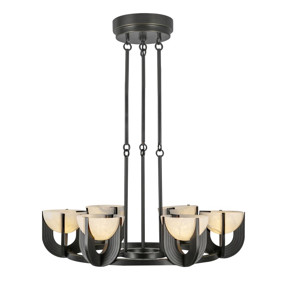 Colette 27-in Urban Bronze/Alabaster LED Chandelier