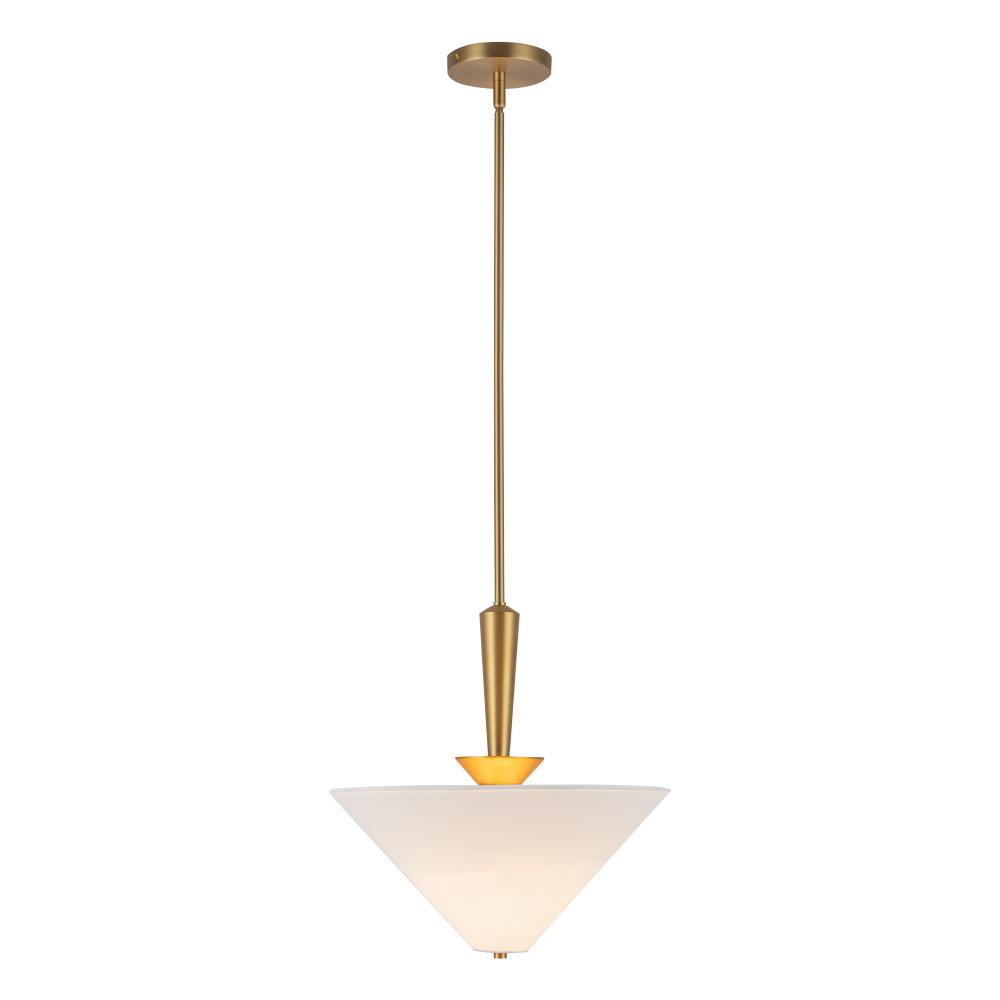 Bridgette 16-in Brushed Gold/White Linen Socket Pendant