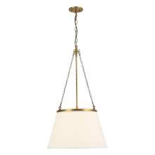 Alora Lighting PD544517AGWL - Speakeasy 18-in Aged Gold/White Linen 1 Light Pendant