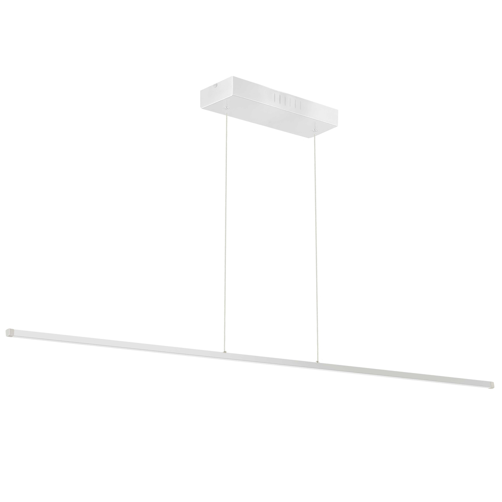 56W Horizontal Matte White Pendant w/ White Acrylic Diffuser