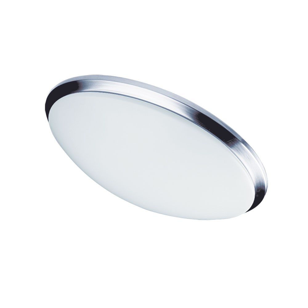 LED Ceiling Flush, Polished Chrome Trim, 15” dia