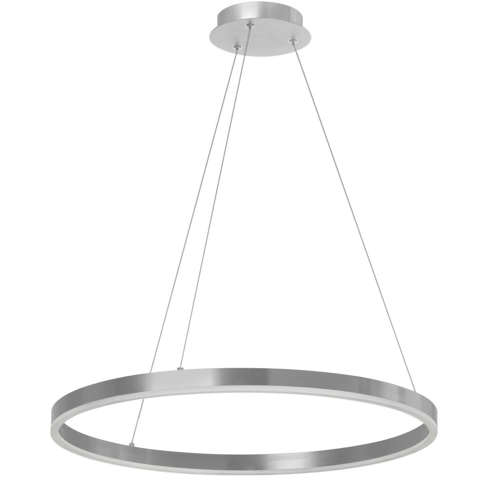 34W Colour Temperature Changing Chandelier, Silver with White Acrylic Diffuser