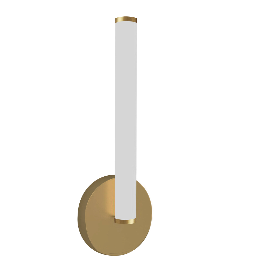 8W Wall Sconce, Aged Brass w/ White Acrylic Diffuser