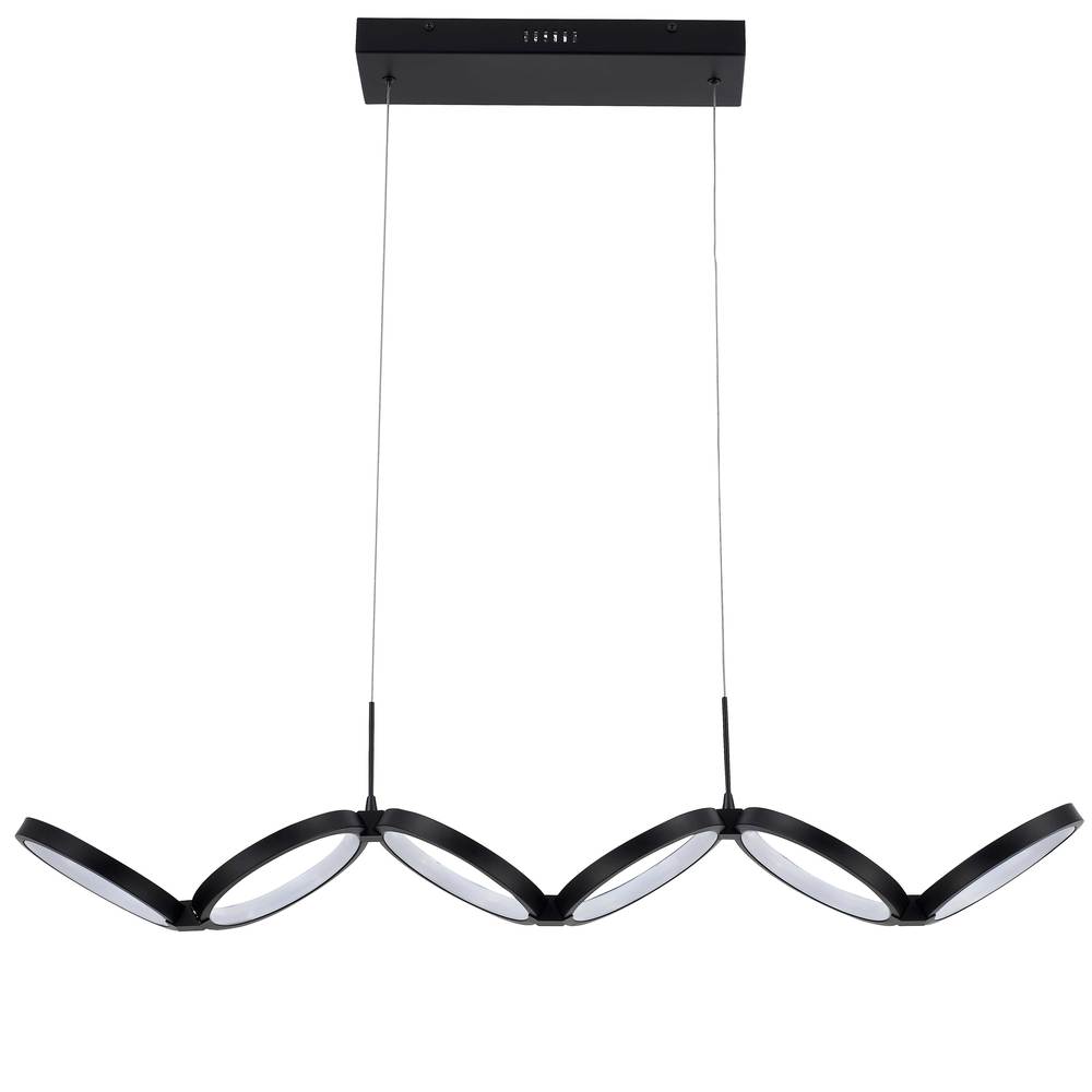 50W Horizontal Pendant, Matte Black w/ White Silicone Diffuser