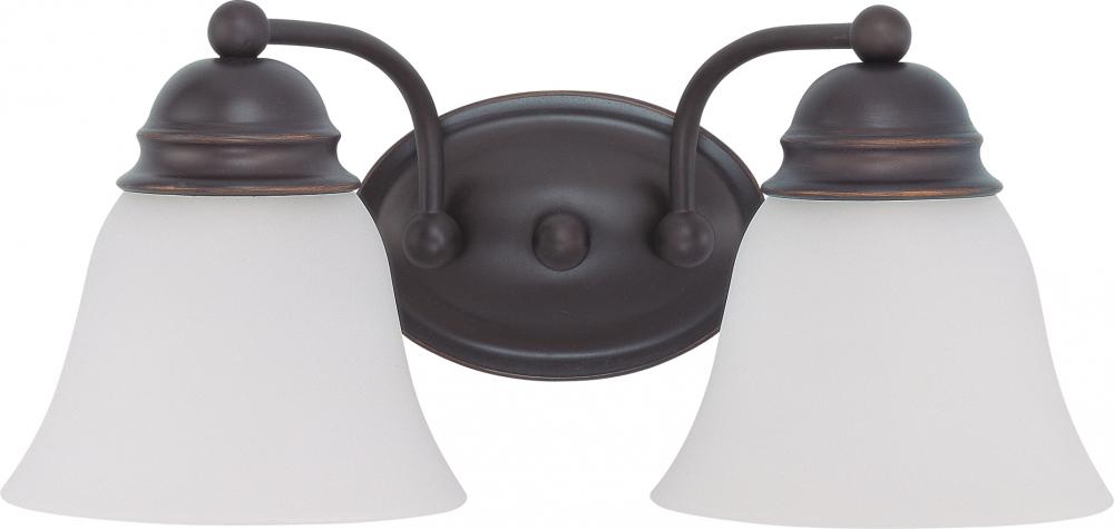 2-Light Vanity Light Fixture in Mahogany Bronze Finish with Frosted Glass and (2) 13W GU24 Lamps