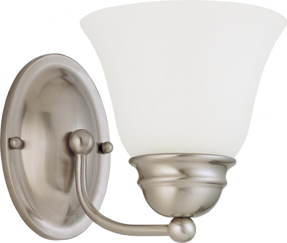 1 Light - Empire LED 7" Vanity Wall Fixture - Brushed Nickel Finish - Frosted Glass - Lamp