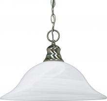 Nuvo 60/390 - 1 Light - 16" Pendant with Alabaster Glass - Brushed Nickel Finish