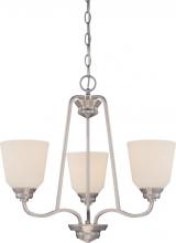 Nuvo 62/369 - Calvin - 3 Light Chandelier with Satin White Glass - LED Omni Included