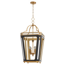 Quorum 840-4-5947 - LOIRE 4 LIGHT PENDANT - MATTE BLACK/BRUSHED BRASS