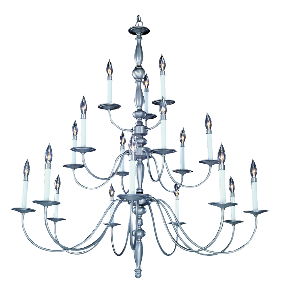 18-Light Satin Pewter Jamestown Foyer Chandelier