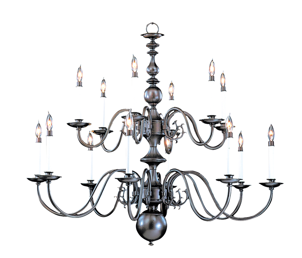 14-Light Polished Brass Jamestown Foyer Chandelier