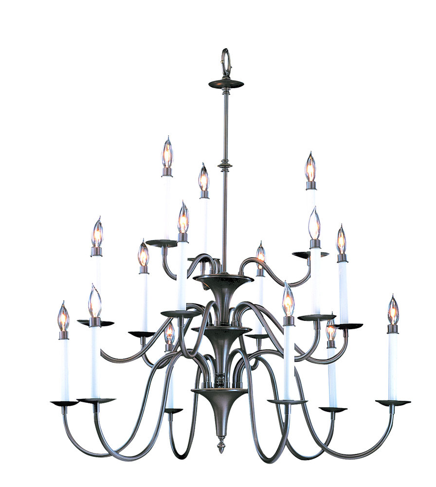 15-Light Satin Pewter Jamestown Foyer Chandelier