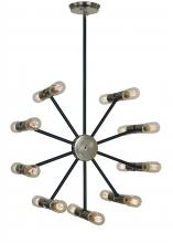 Framburg 5086 PN/MBLACK - 18-Light Nebula Dining Chandelier