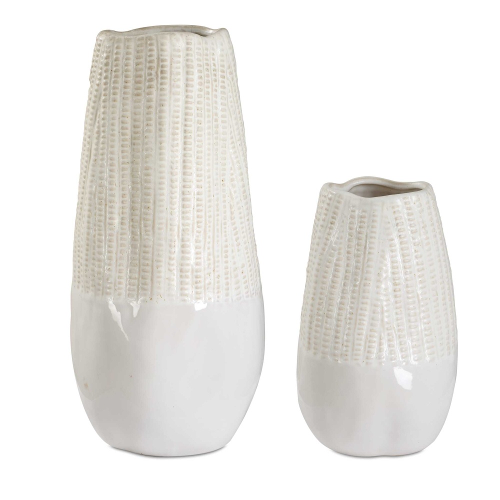 Uttermost Echo Ridge White Vases Set/2