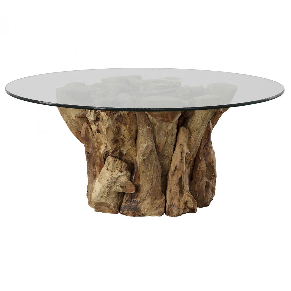 Uttermost Driftwood Glass Top Large Coffee Table