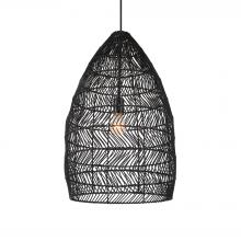 Uttermost 21588 - Uttermost Nandi 1 Light Woven Black Pendant