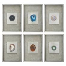Uttermost 14555 - Uttermost Agate Stone Silver Wall Art Set/6