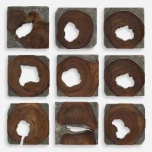 Uttermost 04349 - Uttermost Jungle Wood Paneled Wall Art Set/9