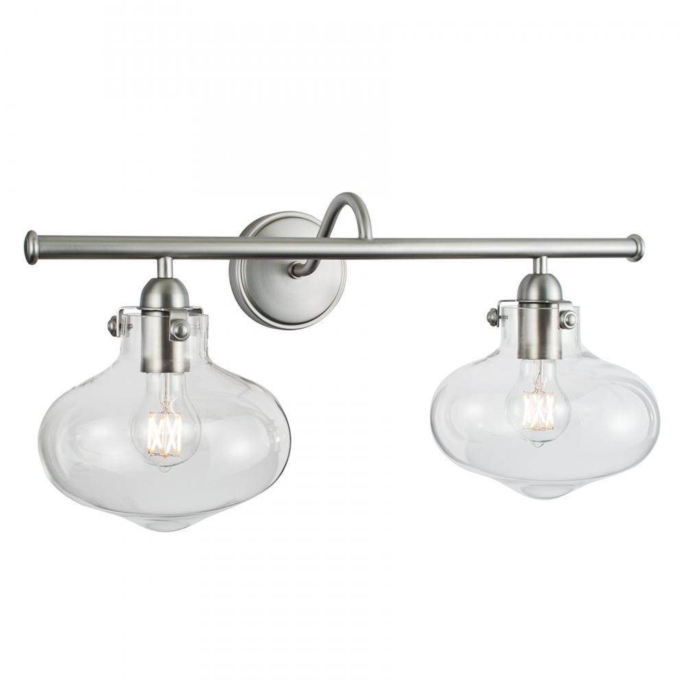 Clara 9'' Wide 2-Light Vanity Light - Brushed Nickel