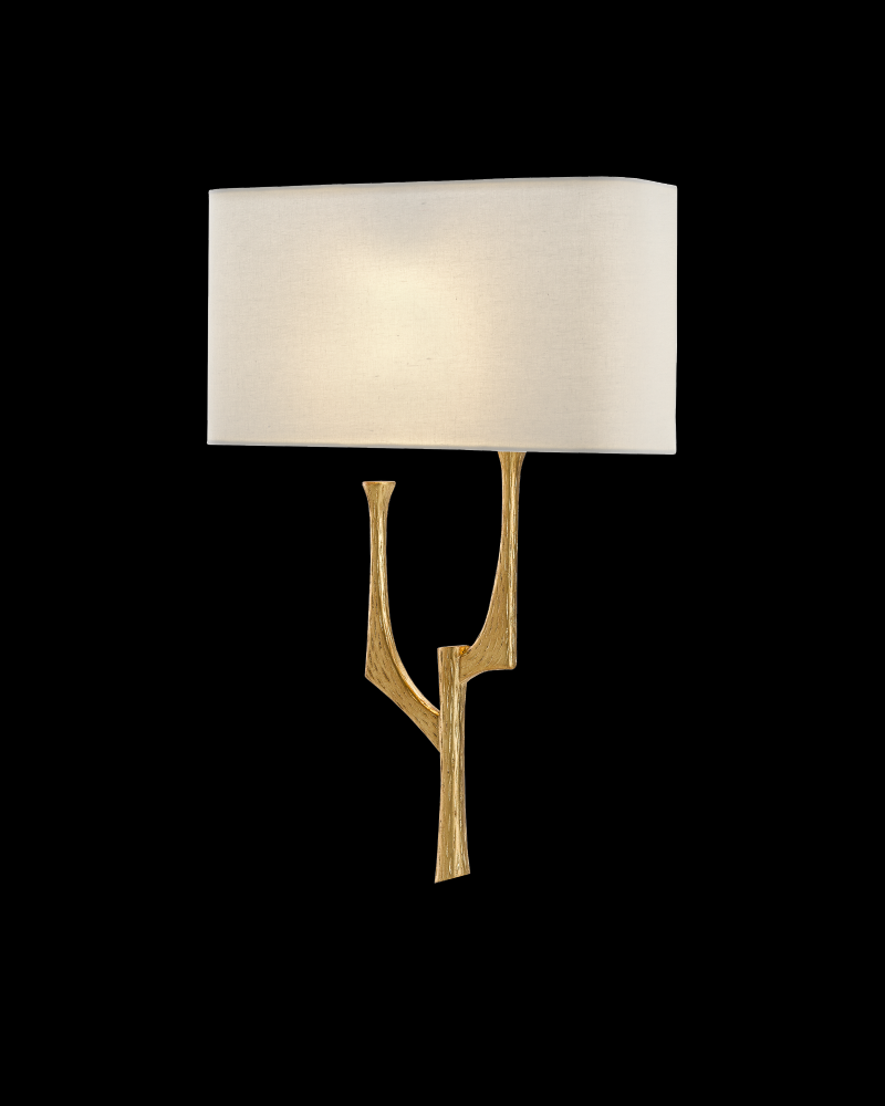 Bodnant Gold Wall Sconce, Whit