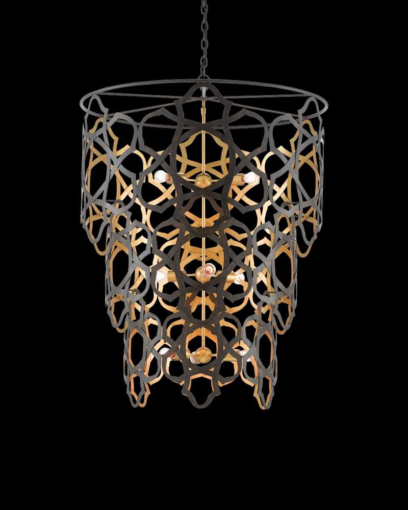 Mauresque Large Bronze & Gold Chandelier