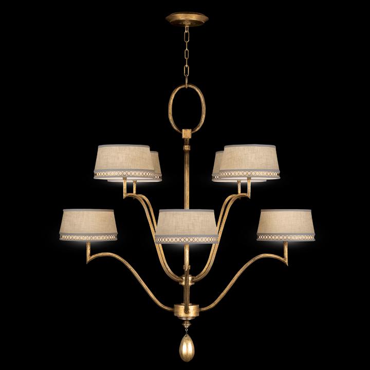 Eight Light Gold Up Chandelier